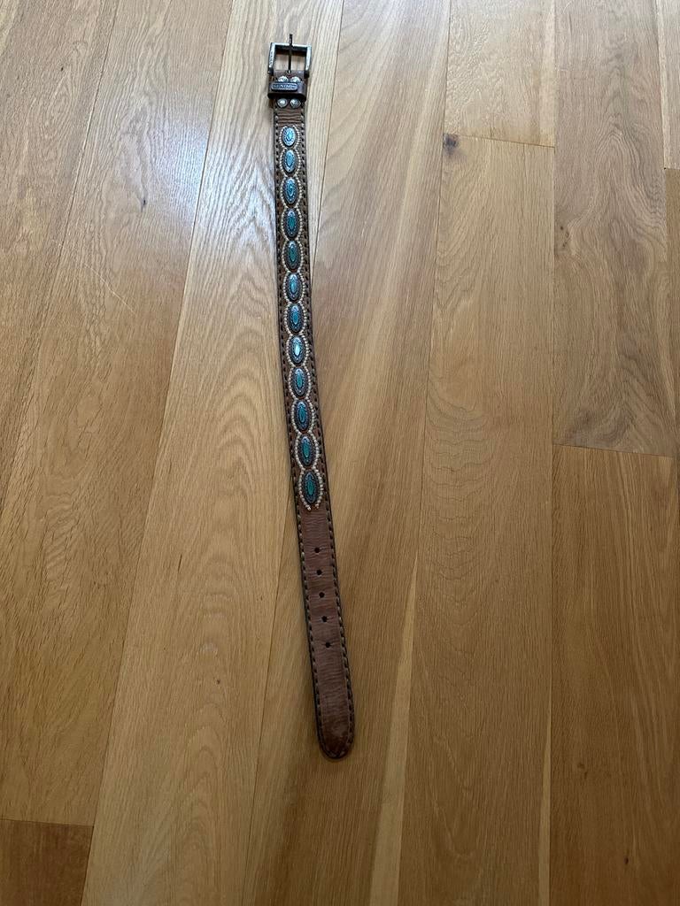 Sendra Leren Riem met Turkoois Details, Kleding | Dames, Echt leder, Heupriem, Ophalen of Verzenden, Zo goed als nieuw