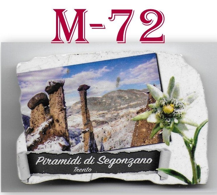 M72 koelkastmagneetje trento italiē piramidi di segonzano, Verzenden, Zo goed als nieuw
