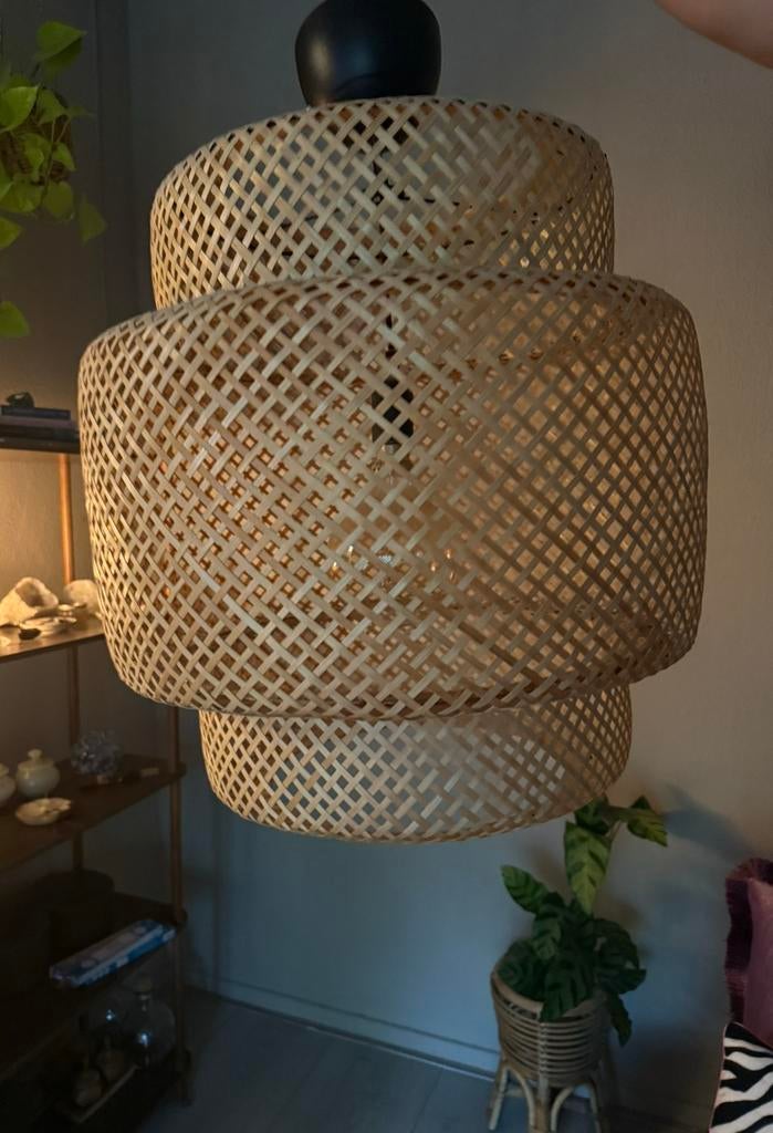 Rotan bamboe hanglamp ikea, Ophalen of Verzenden, Zo goed als nieuw, Minder dan 50 cm