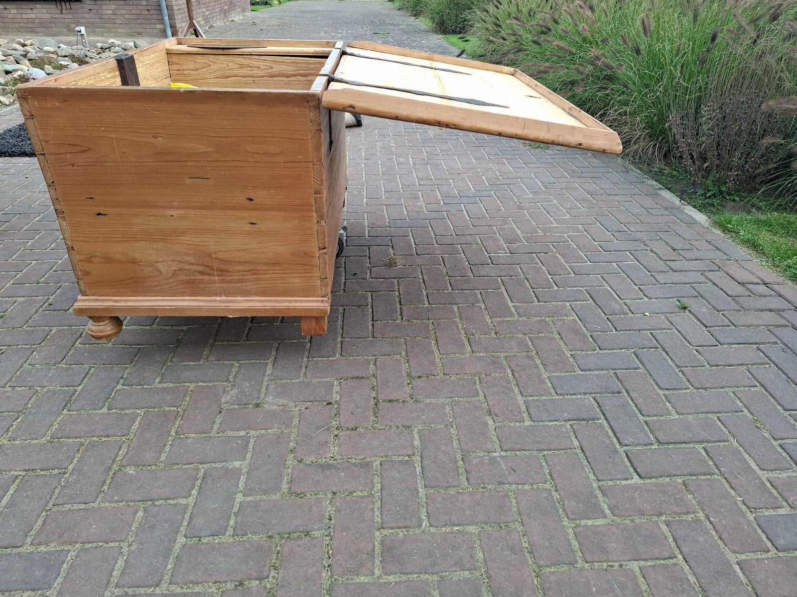 Houten grenen opbergkist / dekenkist, Ophalen, 50 – 75, Gebruikt, 50 tot 100 cm