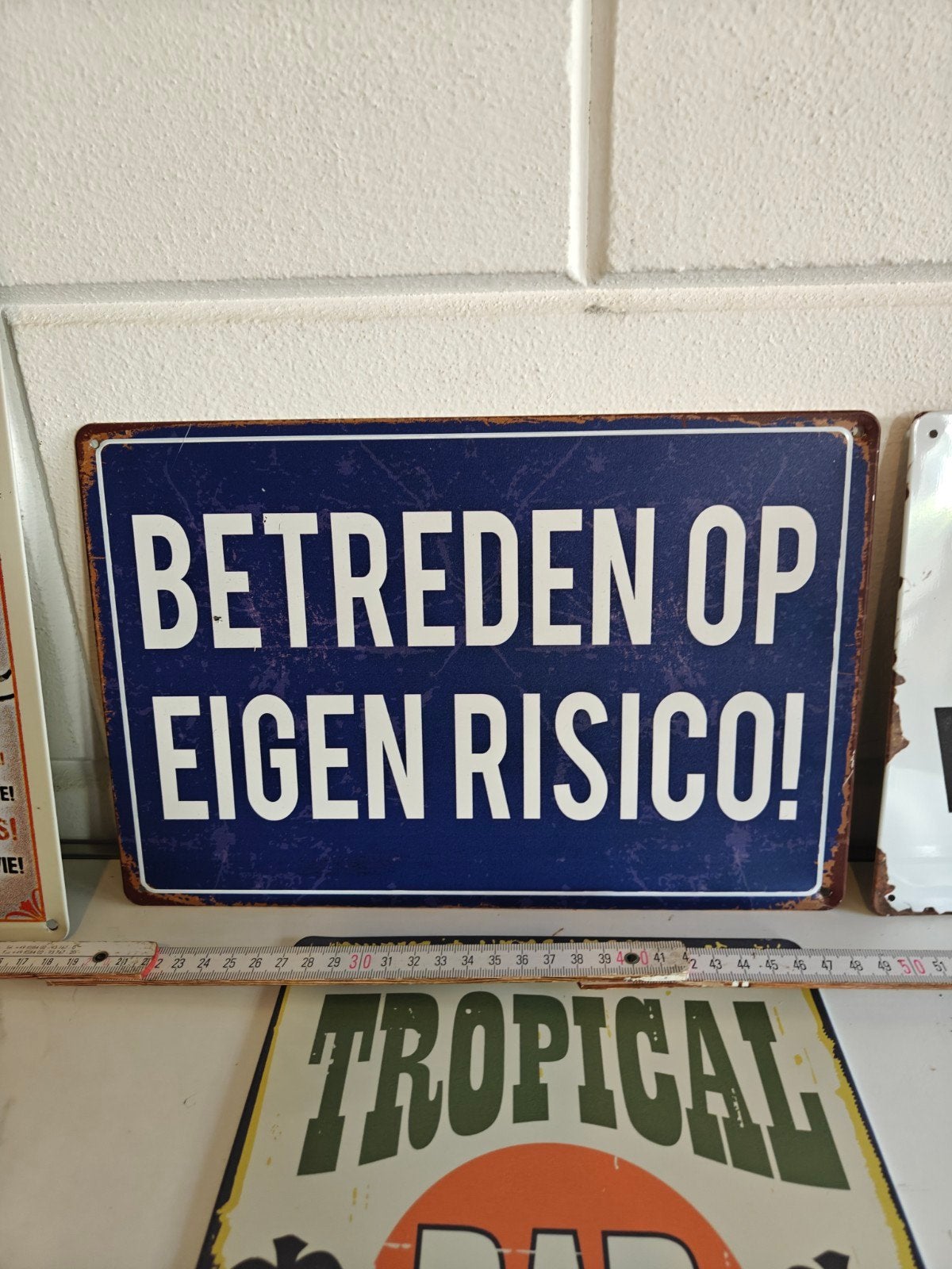 Set van 6 Metalen Mancave borden nu 20 euro bij elkaar, Reclamebord, Ophalen of Verzenden, Zo goed als nieuw, X