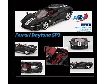 Ferrari SP3 Daytona Matt Black (Zwart) 1/64 BBR-Models, BBR-Models, Tschuiten@hotmail.com, Auto, Nieuw