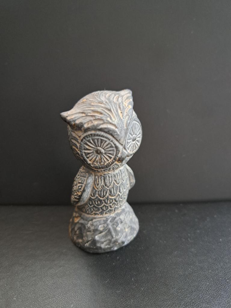 Uiltje zwart zeer bijzonder exemplaar uil figuur, Ophalen of Verzenden, Zo goed als nieuw, Dier