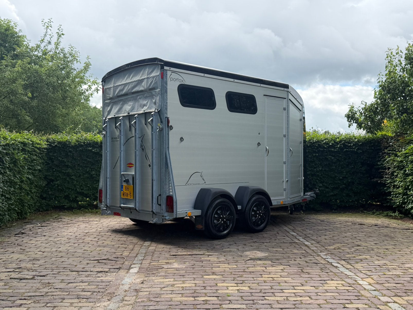 Nieuwstaat 2 paards Bockmann portax LSR extreem ruim!!, Dieren en Toebehoren, Ophalen, Aluminium, Zo goed als nieuw, 2-paards trailer