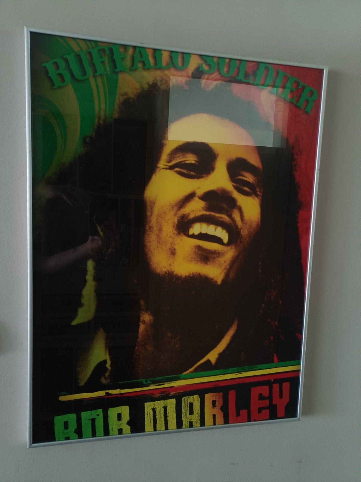 Bob Marley 'Buffalo Soldier' poster met lijst, Ophalen, Gebruikt, Foto of Poster, 75 – 100