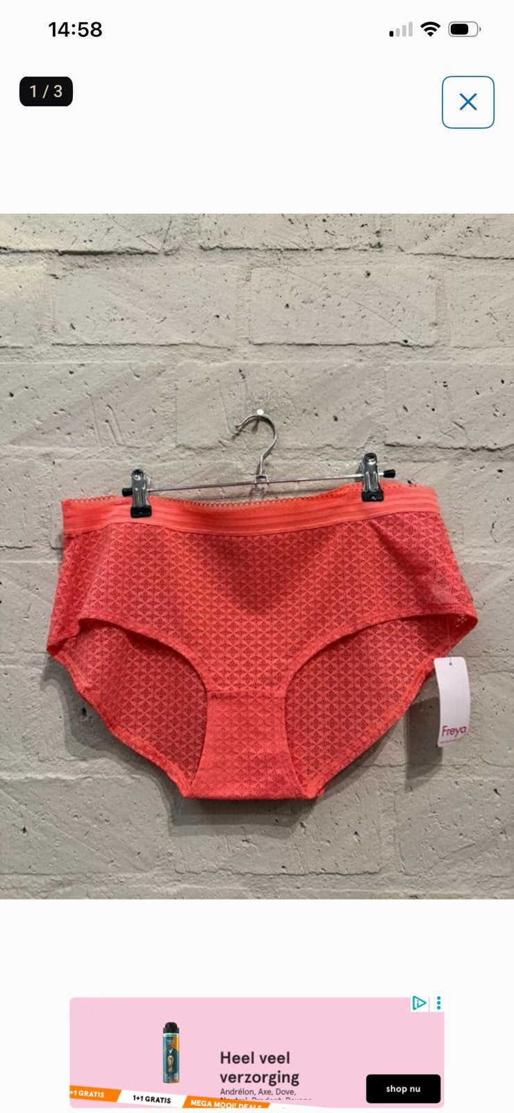 Freya slip 42/44 NIEUW€7,50 (koraal), Kleding | Dames, Ondergoed en Lingerie, Ophalen of Verzenden, Slip
