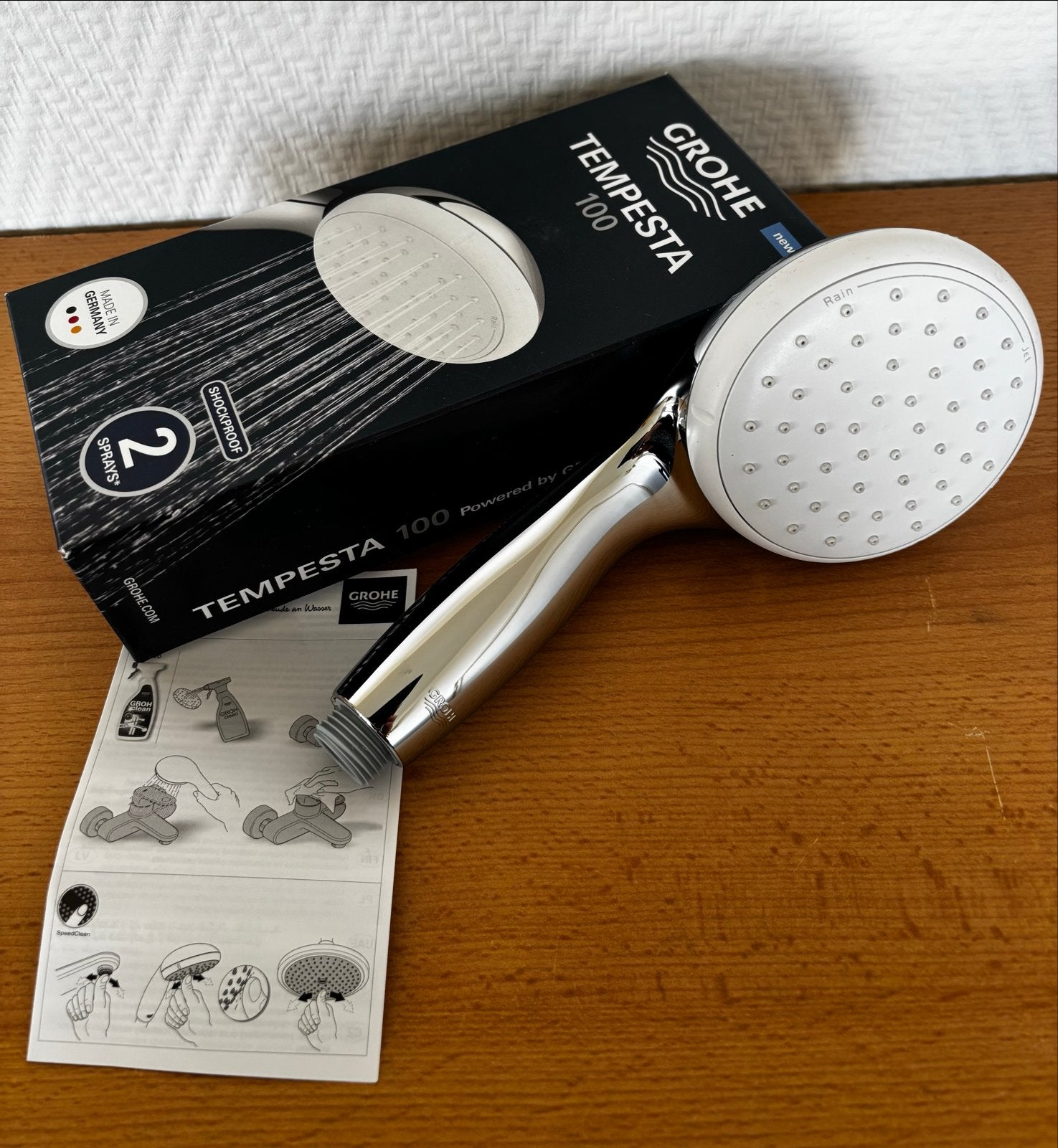 Grohe Tempesta 100 douchekop nieuw in doos, Ophalen of Verzenden, Nieuw, Chroom, Douche
