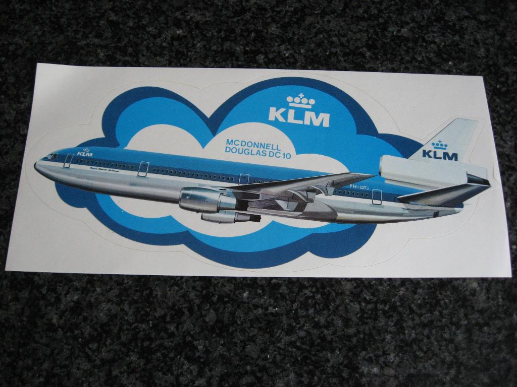 KLM Mcdonnell Douglas DC10 Vintage Sticker, Verzamelen, Ophalen, Nieuw, Bedrijf of Vereniging