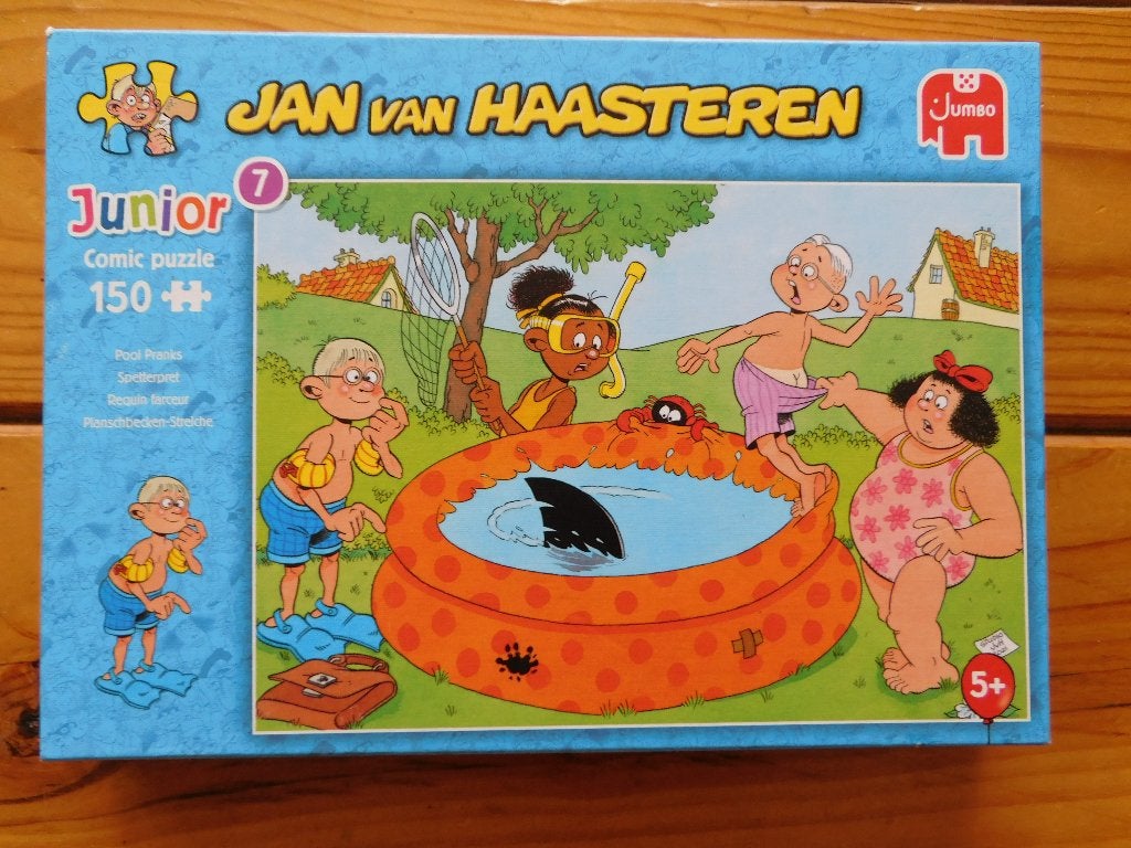 Puzzel 150 st. Spetterpret Jan van Haasteren Jumbo, Ophalen of Verzenden, Minder dan 500 stukjes, Zo goed als nieuw, Legpuzzel