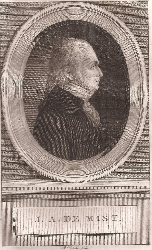 Portret J.A. de Mist Kopergravure Reinier Vinkeles, Antiek en Kunst, Origineel, 8 cm, Portret, Ophalen of Verzenden