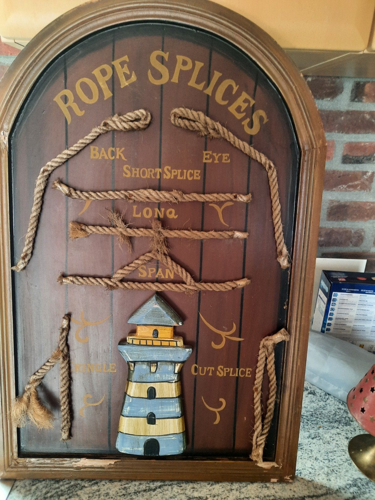 Schilderij hout met knopen, Ophalen of Verzenden, Kaart, Foto of Prent
