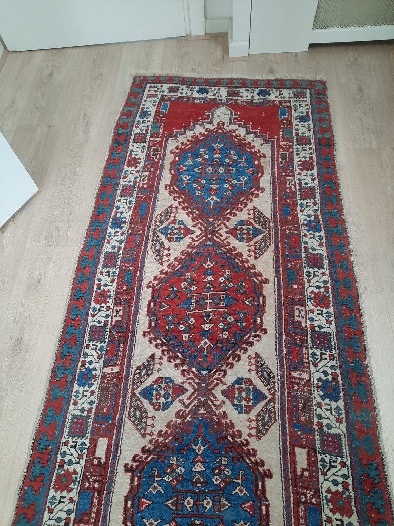 Mooie loper tapijt van kwaliteit, Ophalen, Gebruikt, Perzisch, Blauw