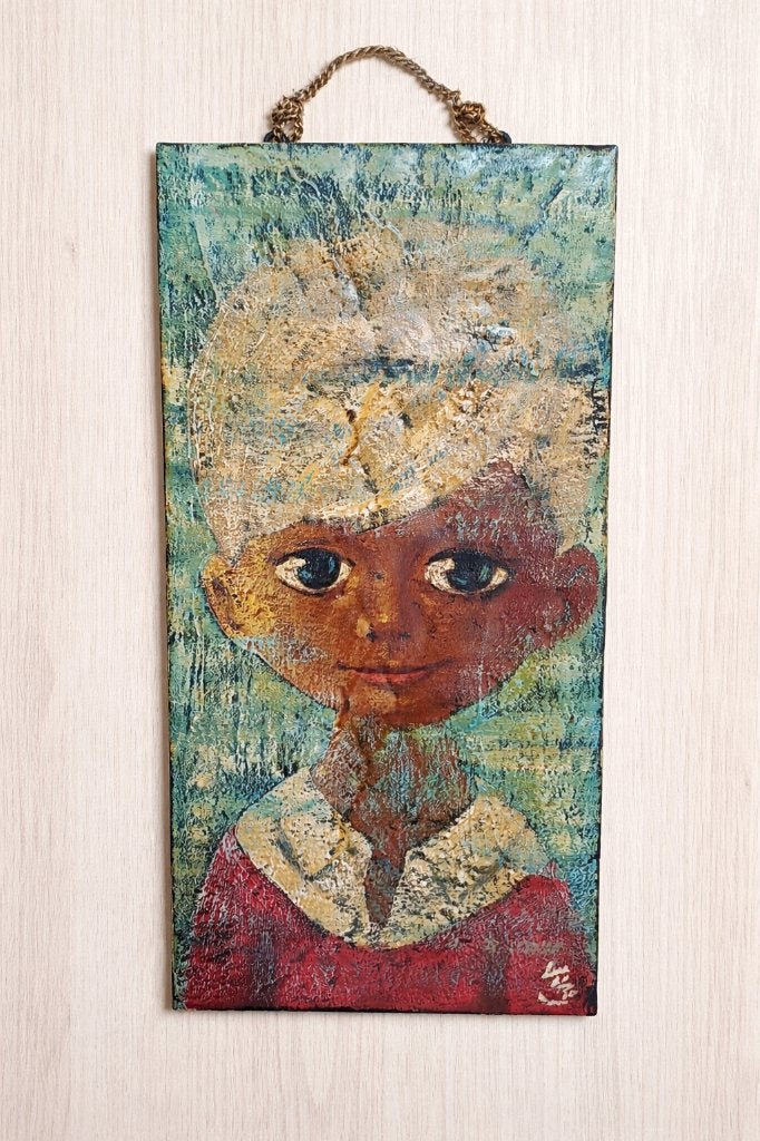 Vintage jaren 70 wanddecoratie aardewerk - 40,5 x 20 cm, Ophalen of Verzenden