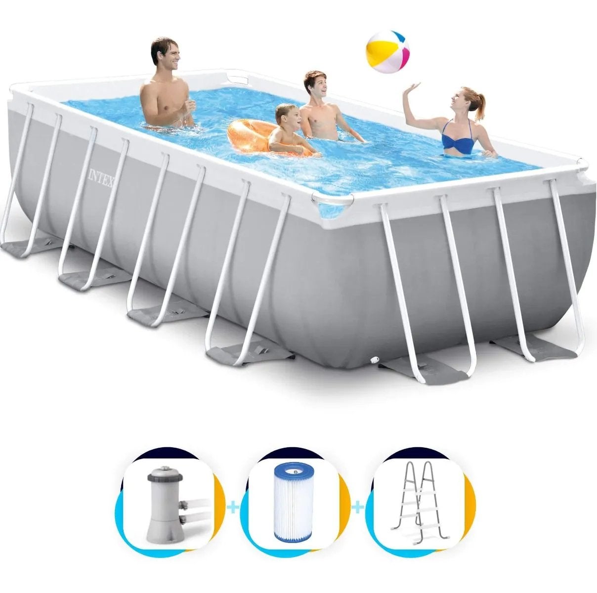 Intex Prism Frame Pool 400x200x122, 200 tot 300 cm, Zo goed als nieuw, Rechthoekig, Ophalen