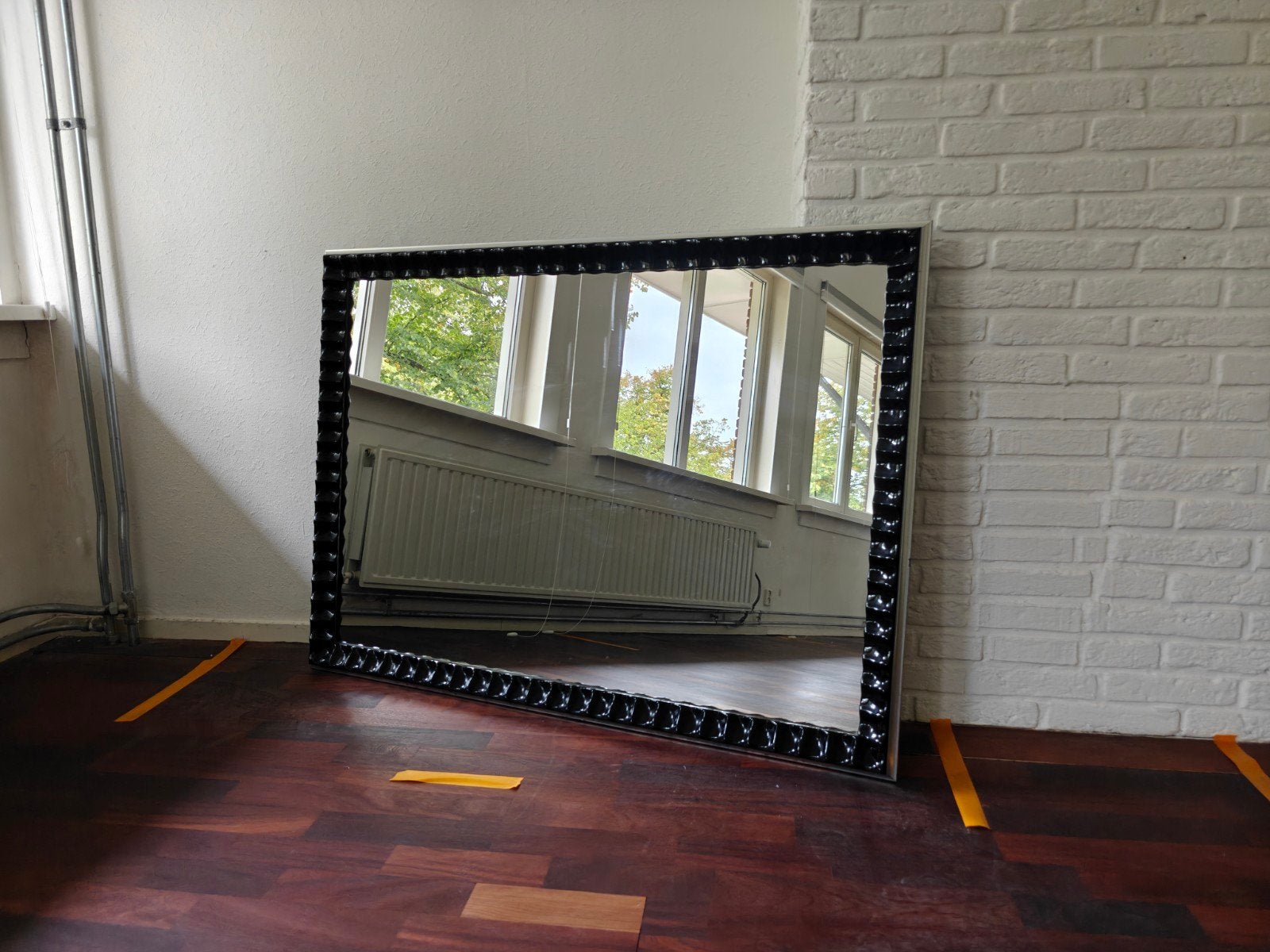 Grote zware spiegel in lijst 125x90cm, Ophalen, Gebruikt, 125 cm of meer, Minder dan 100 cm