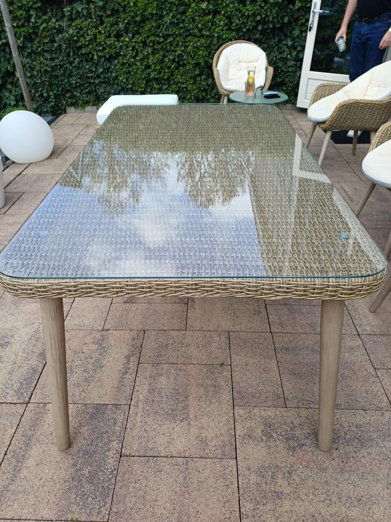 Glasplaat rechthoek, 180x80cm, Tuin en Terras, Tuintafels, Ophalen, Rechthoekig