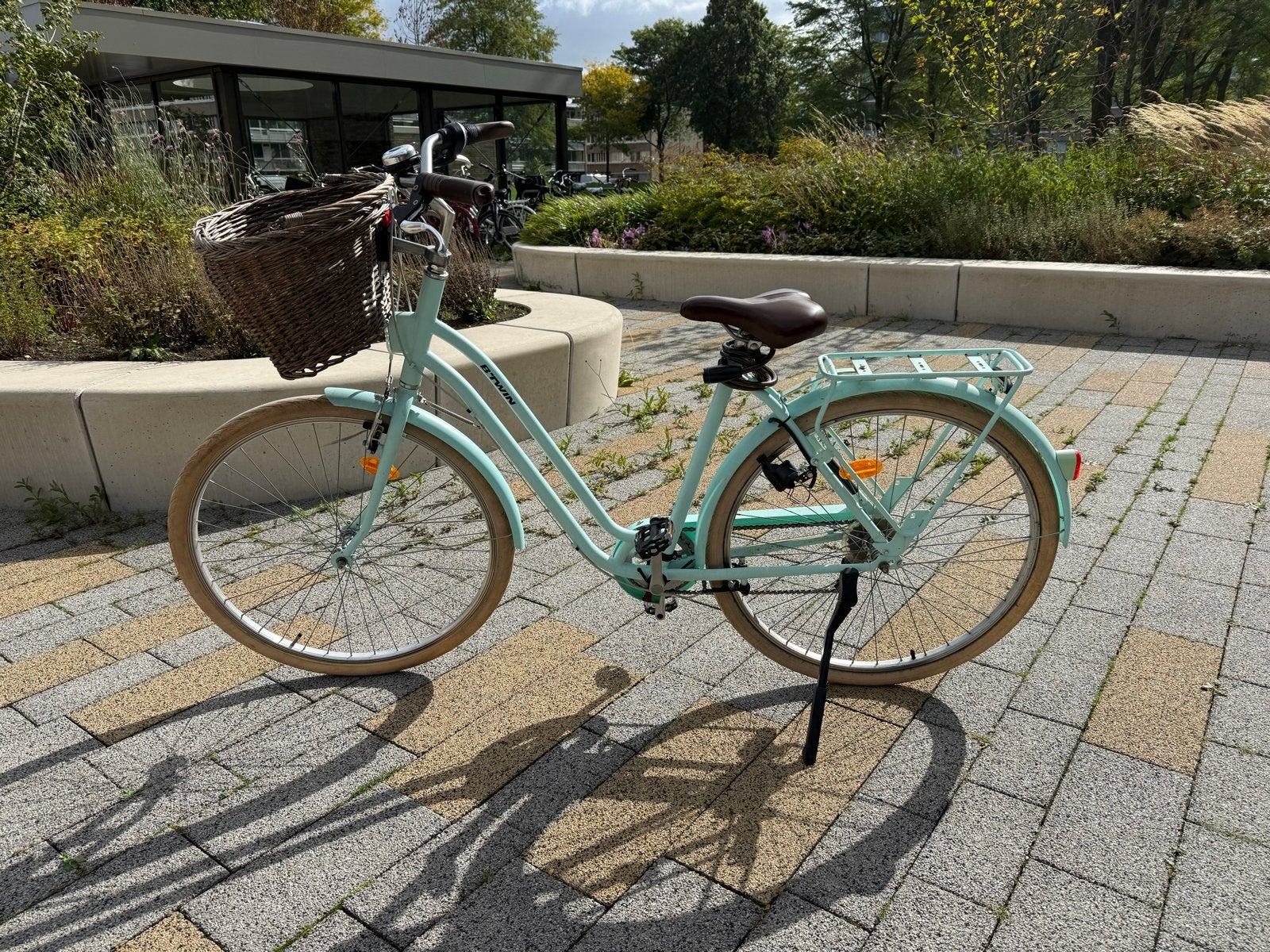 Btwin Decathlon Elops 520 28” Stadsfiets Dames - Mintgroen, Fietsen en Brommers, Overige merken, Gebruikt, Velgrem, Versnellingen