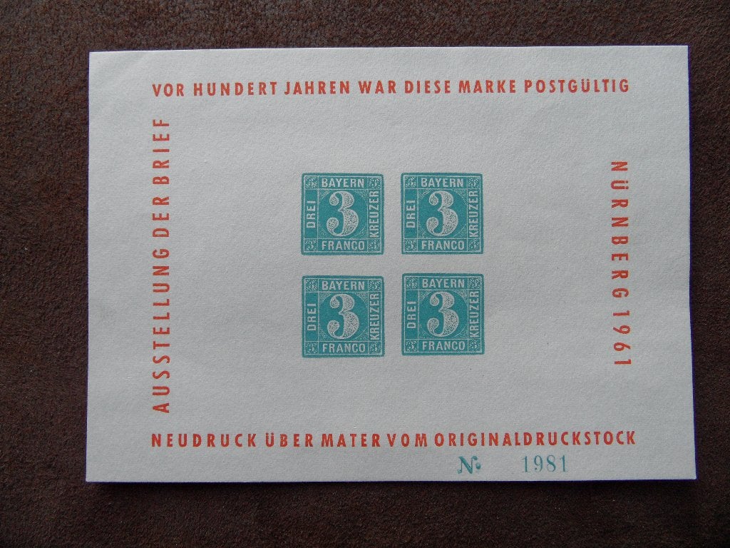 Briefkaart “Ausstellung der Brief – Nurnberg 1961”, Postzegels en Munten, Ophalen of Verzenden, Briefkaart