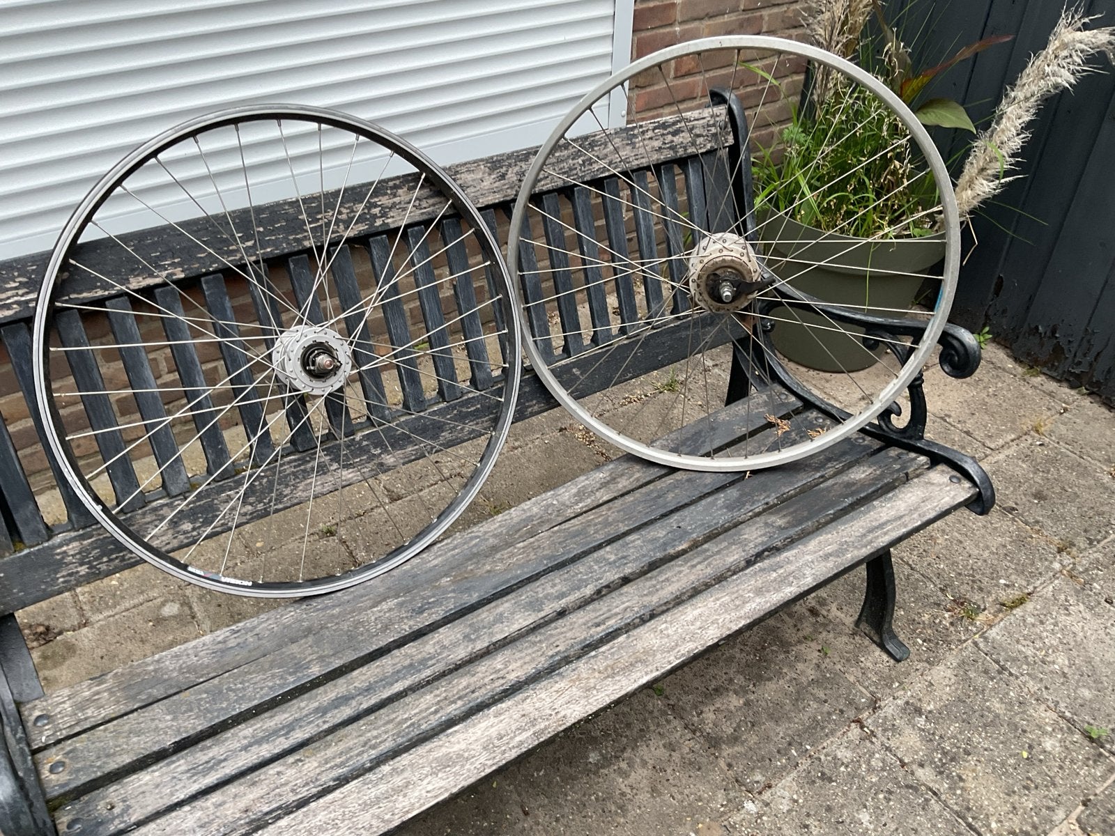 Voor- en achterwiel 27 inch Hermans 16mm x 1740mm, Fietsen en Brommers, Fietsonderdelen, Ophalen of Verzenden, Gebruikt, Wiel