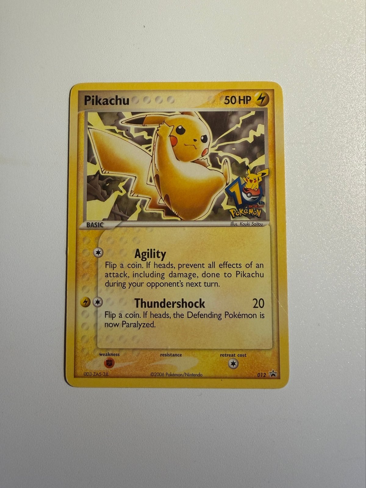 Pikachu 012 10th Anniversary Pokémon Kaart (2006), Ophalen, Gebruikt, Losse kaart