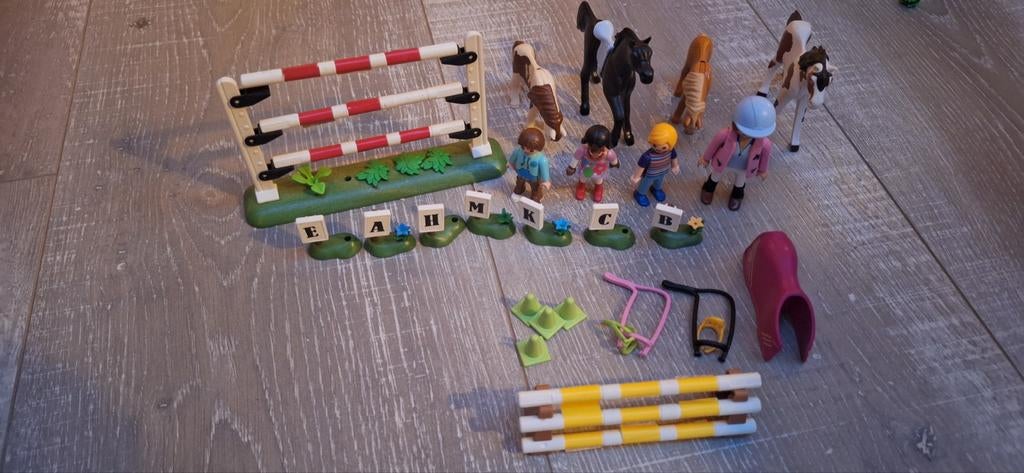 Playmobil Paarden Wedstrijd Set met Hindernissen en Figuren, Ophalen of Verzenden, Gebruikt, Complete set