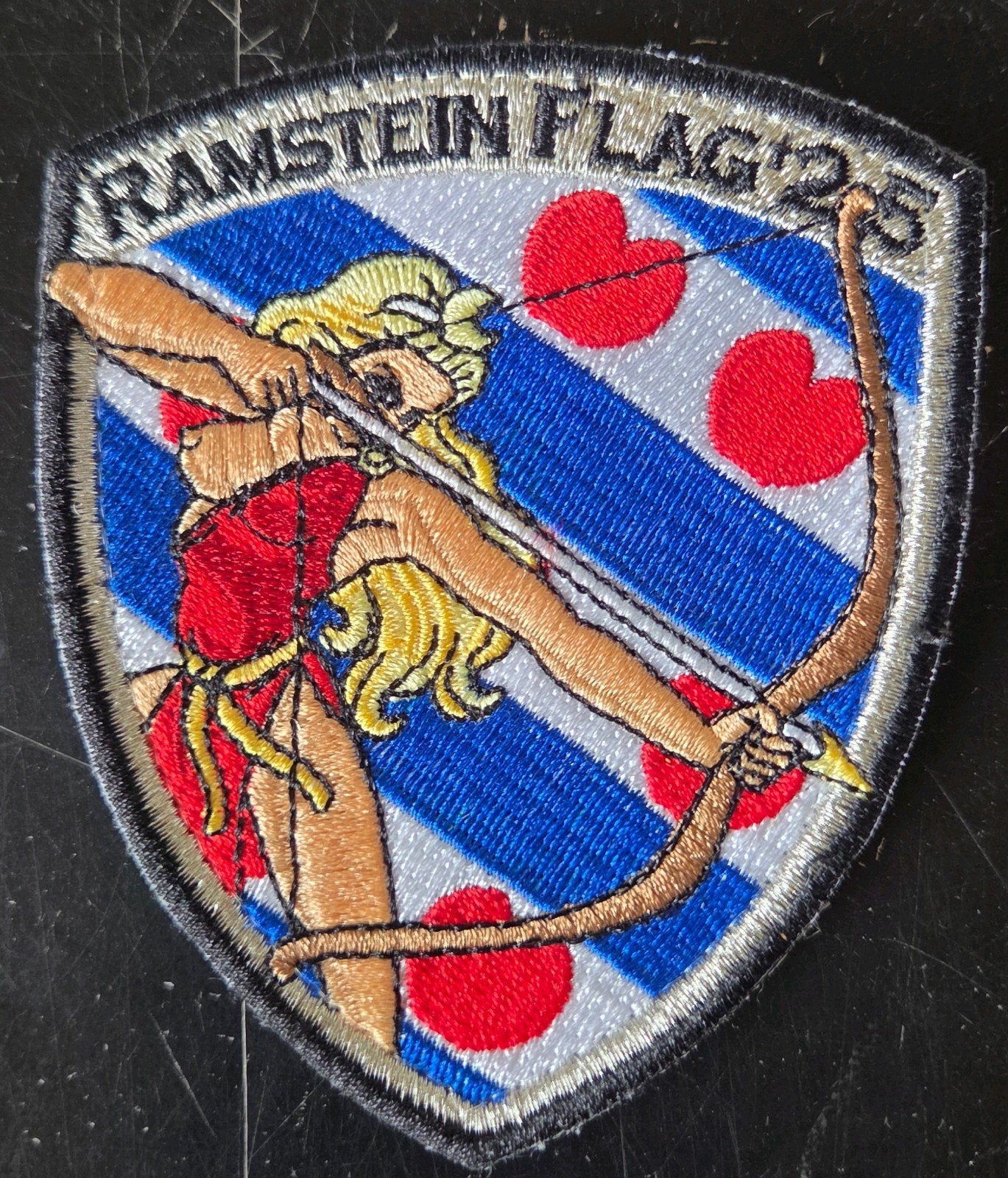 323 Squadron Ramstein flag patch, Ophalen of Verzenden, Zo goed als nieuw, Patch, Badge of Embleem