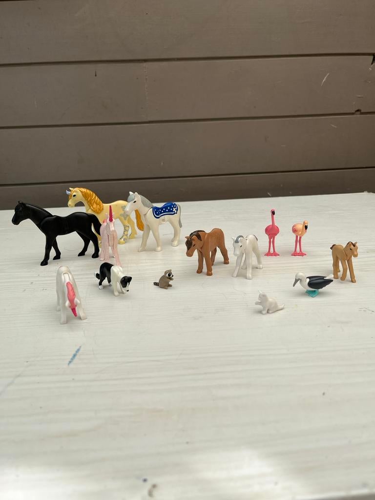 Playmobil Dieren Verzameling - Paarden, Flamingo's en meer, Kinderen en Baby's, Speelgoed | Overig, Ophalen, Gebruikt, Jongen of Meisje