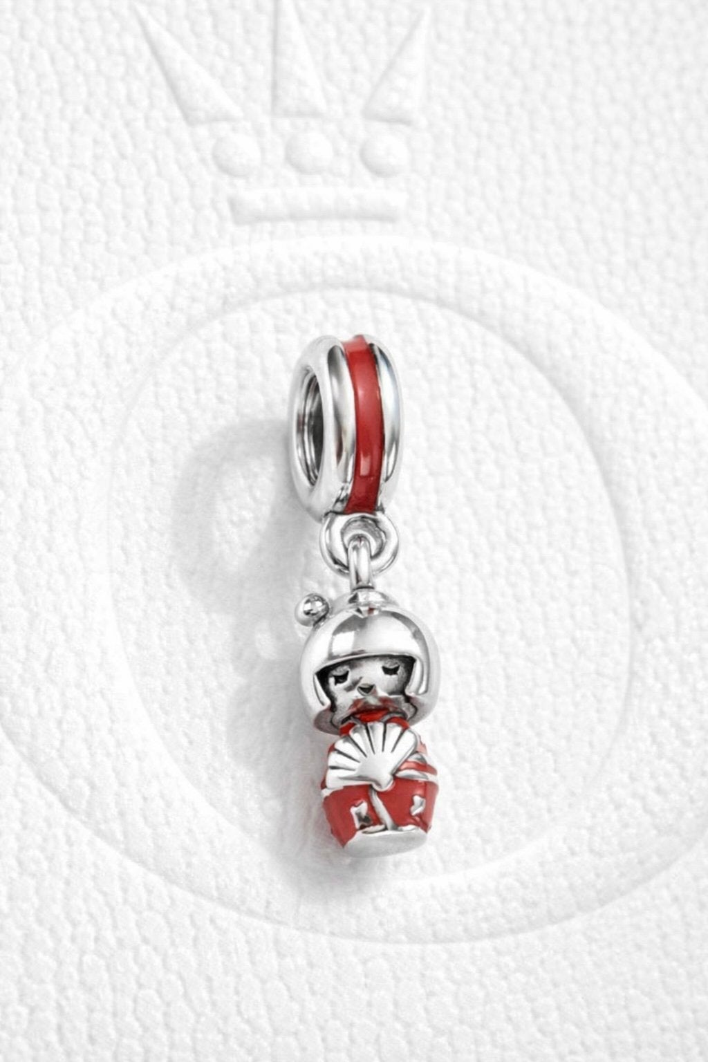 ZELDZAAM Pandora bedel Japans poppetje in kimono + waaier, Ophalen, Zo goed als nieuw, Zilver, Pandora