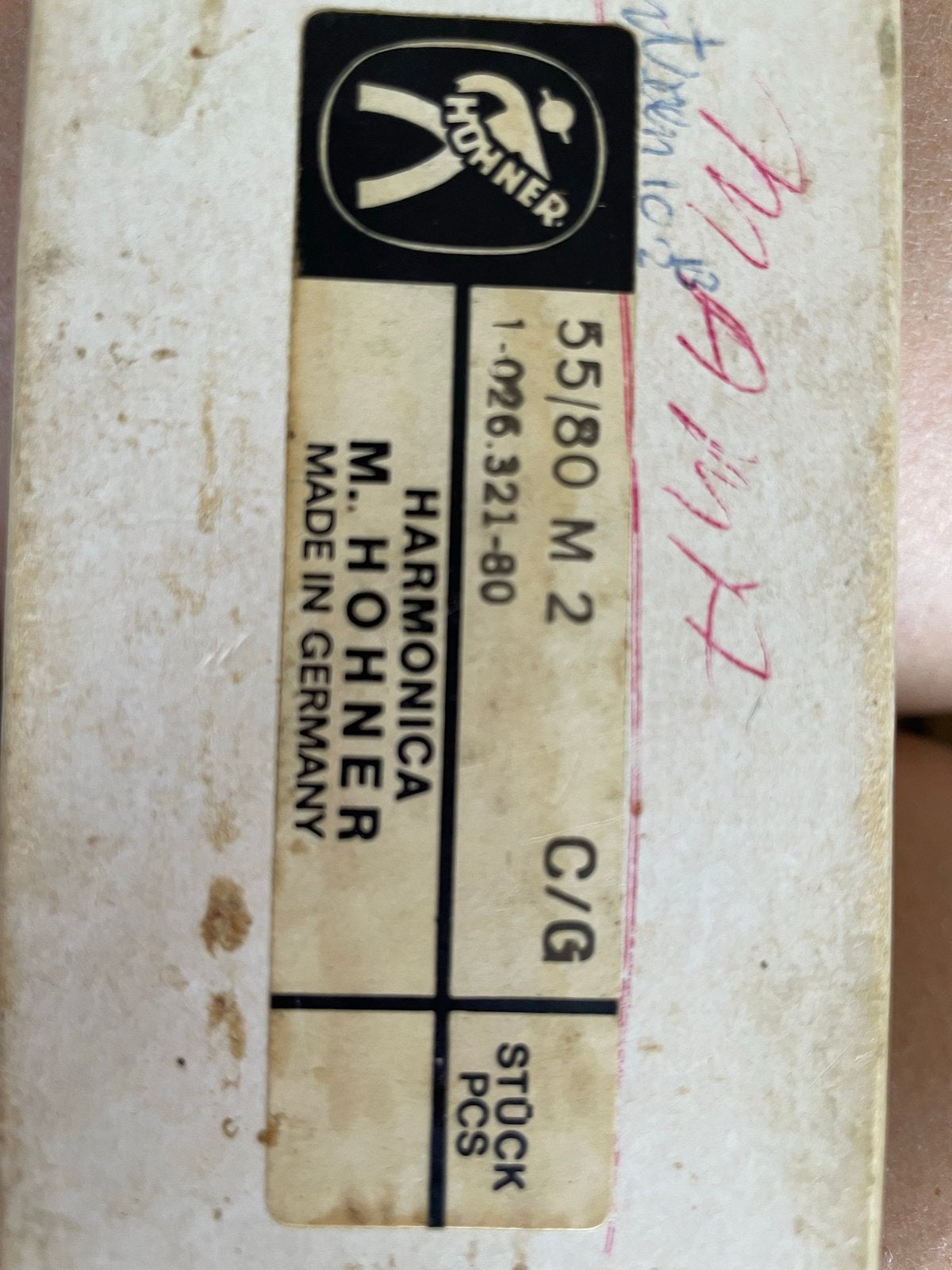 Vintage M. Hohner Echo Mondharmonica C/G met doosje, Gebruikt, Overige typen, Ophalen of Verzenden, Met koffer of doosje