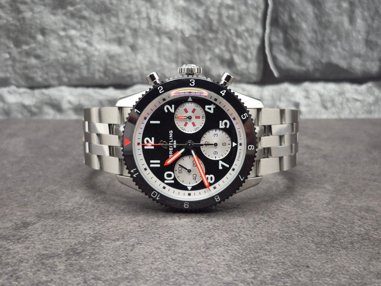 Breitling Classic Avi Chronograph Mosquito 42mm watch only, Staal, Zwitserland, Staal, Breitling