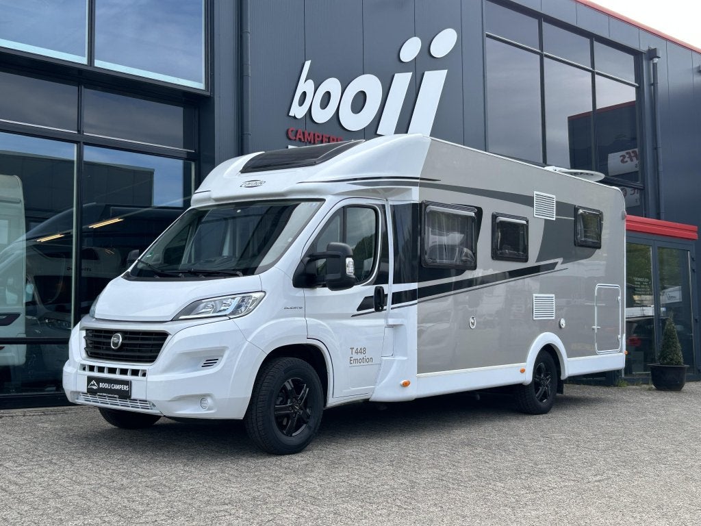 Carado T448 Emotion + Levelsysteem, Caravans en Kamperen, Campers, Fiat, Half-integraal, Carado, Tot en met 4