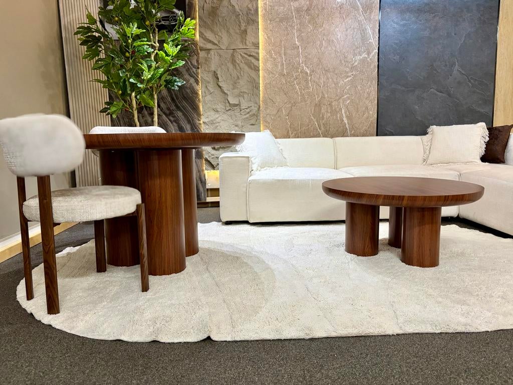 Japandi Salon & Eettafel Combinatie - Nieuw, 100 tot 150 cm, Rond, Nieuw, Ophalen of Verzenden