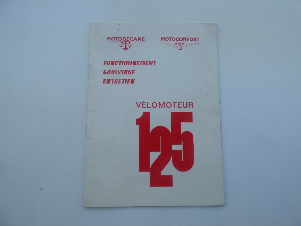 MOTOBECANE MOTOCONFORT MOTORFIETS 125 cc ONDERHOUDSBOEKJE, Motoren, Ophalen of Verzenden, Overige merken