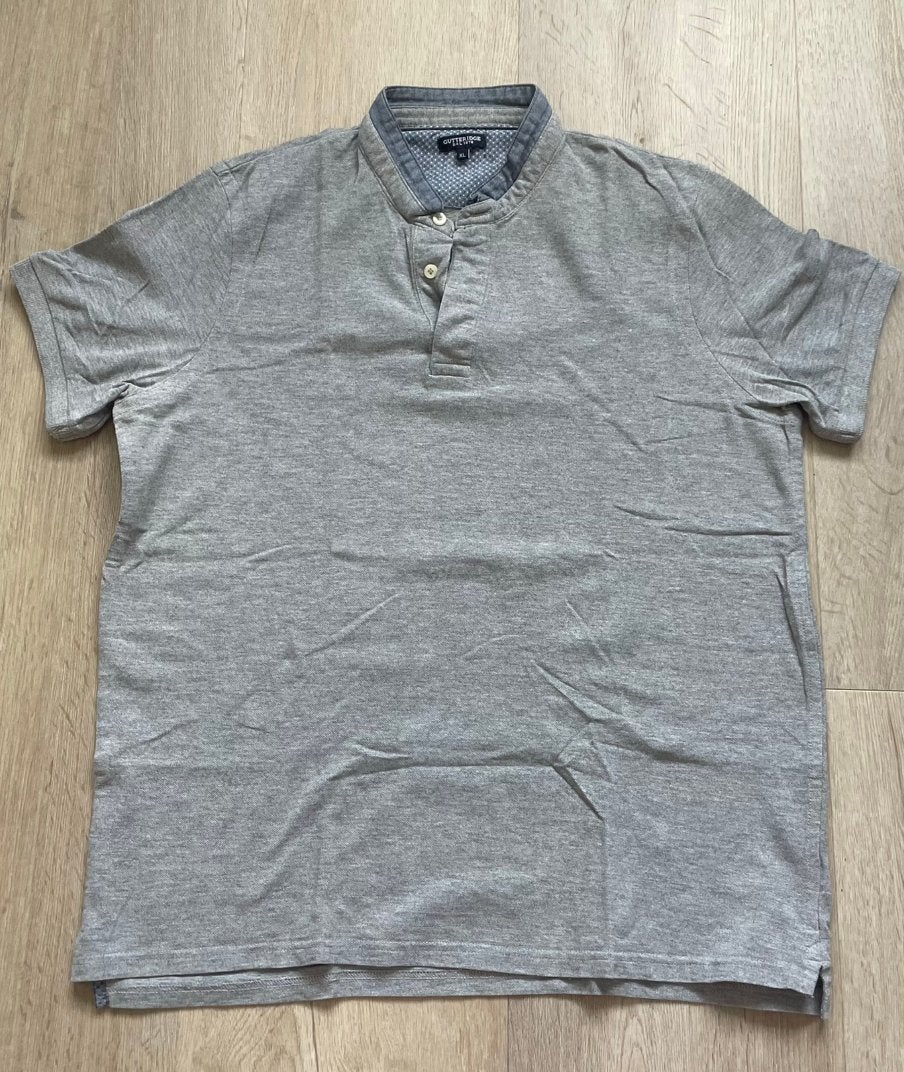 Gutteridge heren polo met bandkraag – grijs – XL, Ophalen of Verzenden, Zo goed als nieuw, Maat 56/58 (XL), Grijs
