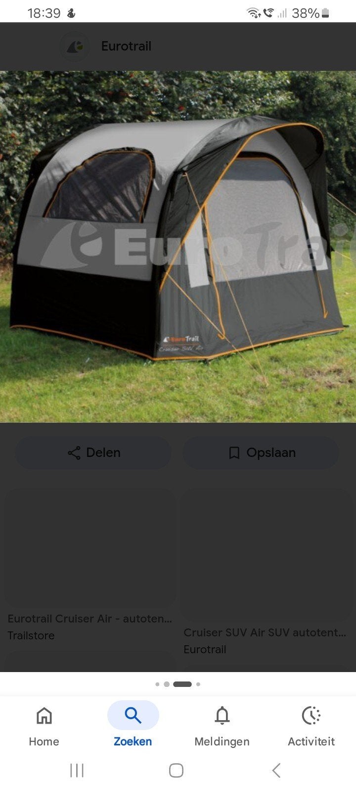 Eurotrail Cruiser Sun Air opblaas bustent, Ophalen, Nieuw