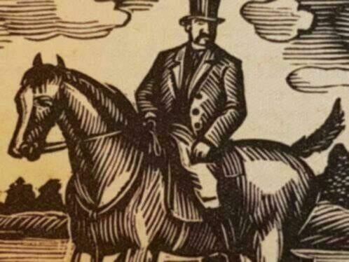 Houtsnede constant le breton (1895 - 1985) man te paard, Antiek en Kunst, Ophalen