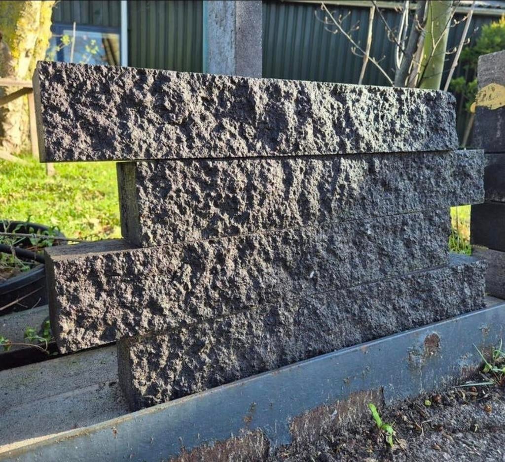 Splitblokken basalt charcoal antraciet 57,7x9x9 s-partij, Blok, Nieuw, Ophalen of Verzenden, Minder dan 25 cm