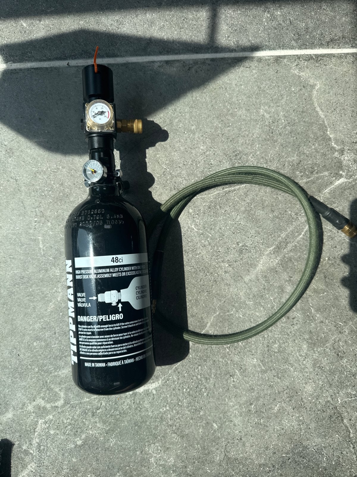 Tippmann HPA fles 0,8 L met slang - Zo goed als nieuw, Ophalen, Zo goed als nieuw