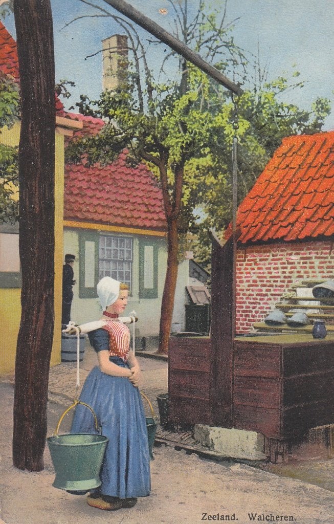 D150 ansichtkaart klein klederdracht walcheren serie 174 306, Ophalen of Verzenden, 1940 tot 1960, Ongelopen, Klederdracht