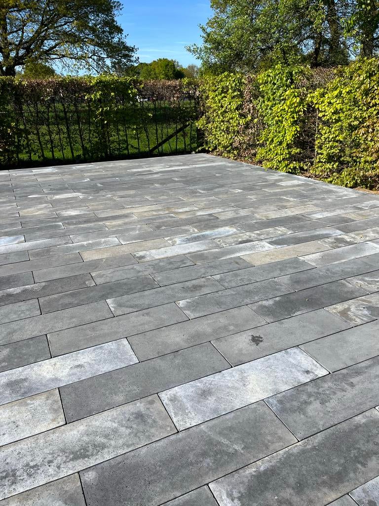 Oud hollandse terrastegels 100x30x8 cm - Grijs/Antraciet, Nieuw, Ophalen of Verzenden, 10 m² of meer, Beton