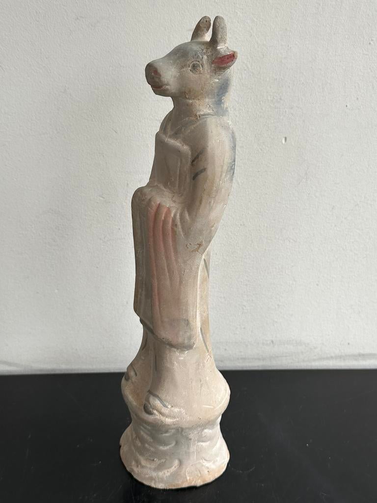 Oud chinees aardewerk Zodiak Beeld Os 29 cm, Antiek en Kunst, Ophalen of Verzenden