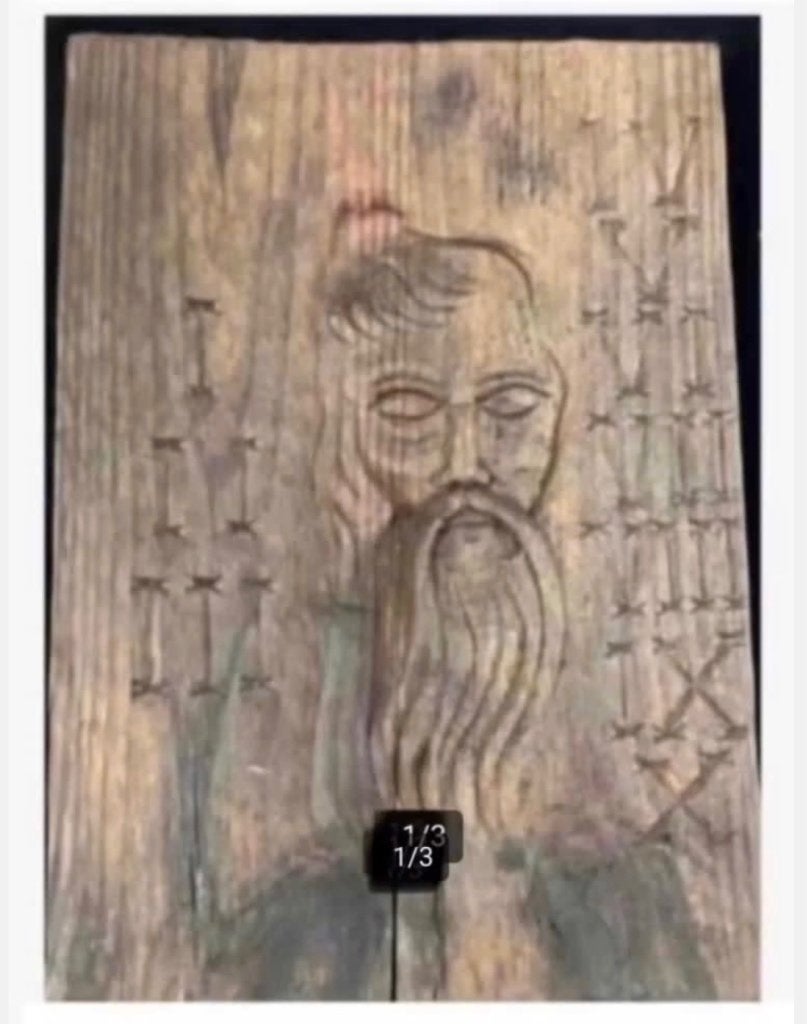 Brocante paneel Hout, Mozes, 10 geboden, 36 x 26 x 3 cm, Ophalen of Verzenden