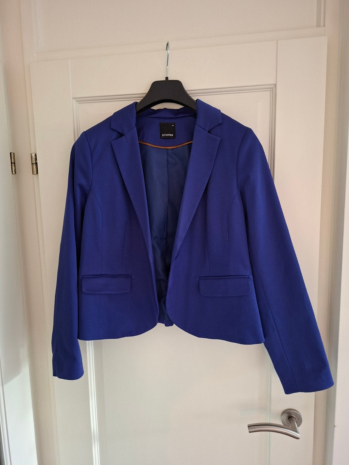 Blauw/paars kort jasje, maat 44, Promiss, Promiss, Blauw, Maat 42/44 (L), Ophalen of Verzenden