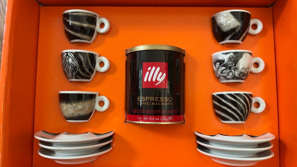 ILLY Art Collection espresso set uit 1999 - Zebra, Ophalen, Nieuw, Porselein, Kop en/of schotel