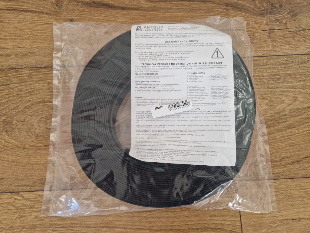 Antislip rubber trapstrip zelfklevende tape - Zwart Rol 15 m, Overige materialen, Overige typen, Nieuw, 10 m² of meer