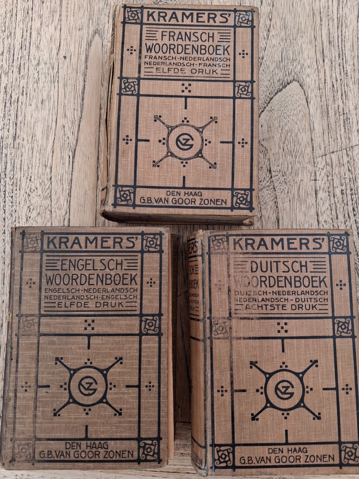3 woordenboeken Engels, Duits en Frans, Antiek en Kunst, Ophalen of Verzenden, Kramers woordenboek door G.B.van Goor en zonen