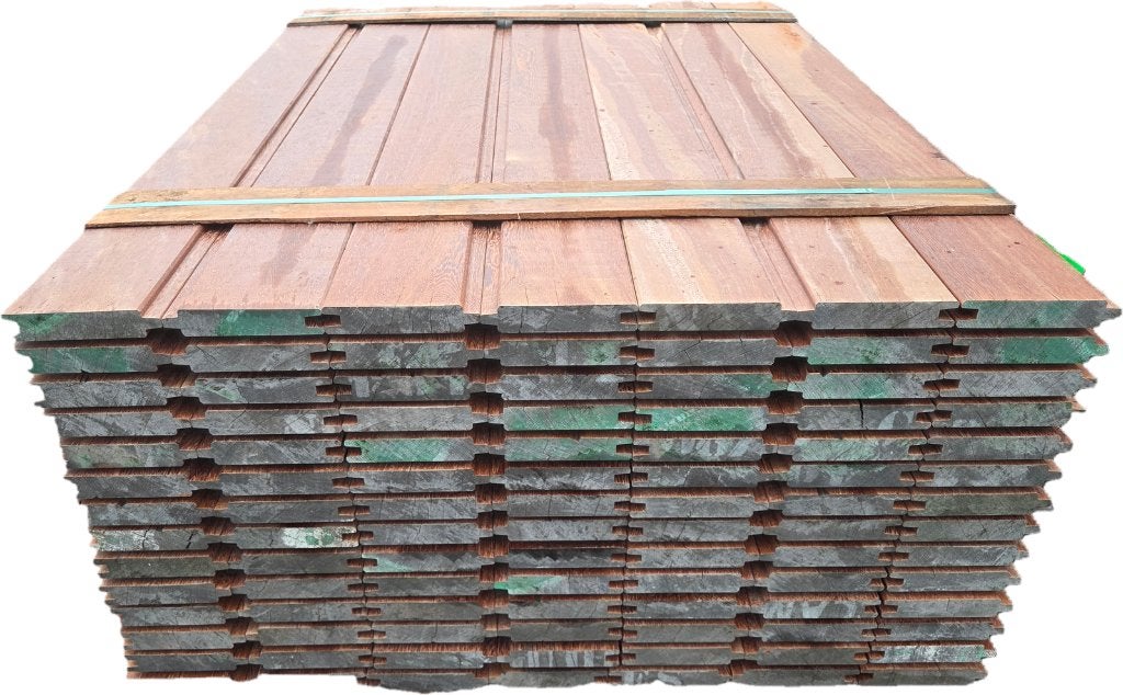 Hardhouten planken – Damwand/ Paardenboxprofiel, Tuin en Terras, Ophalen, Planken, Nieuw, Hardhout