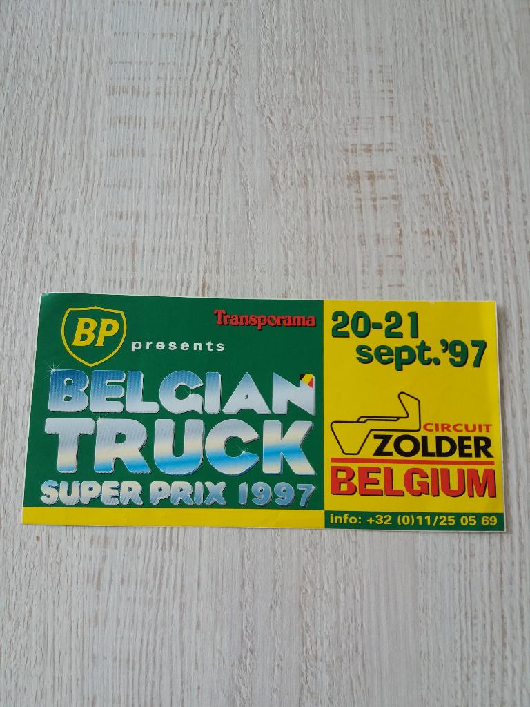 sticker BP presents BELGIAN TRUCK super prix 1997 te ZOLDER, Ophalen of Verzenden, Zo goed als nieuw, Sport