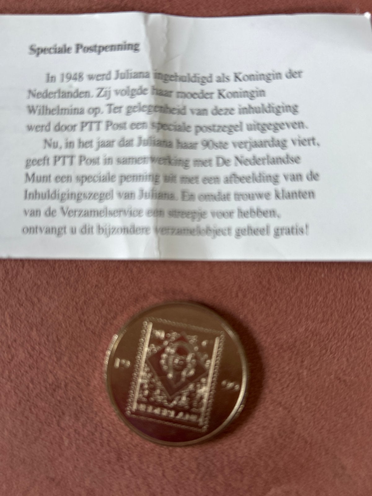 Postpenning Juliana 90ste verjaardag, Postzegels en Munten, Munten | Nederland, Ophalen of Verzenden, Koningin Juliana, Overige waardes