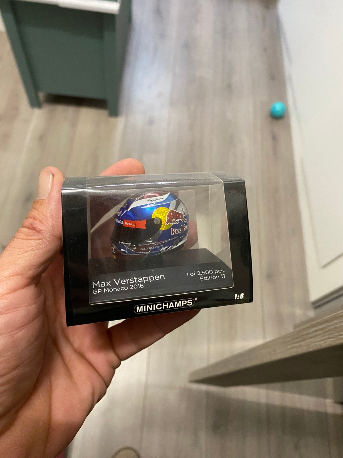 Max verstappen helm 1:8 monaco 2016, Ophalen of Verzenden, Nieuw, Formule 1